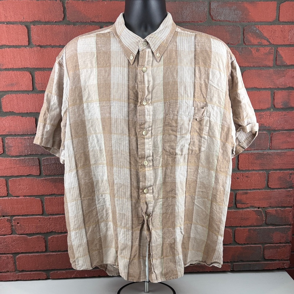 Pendleton Shirt Mens XL Short Sleeve Checkered Button Down Plaid